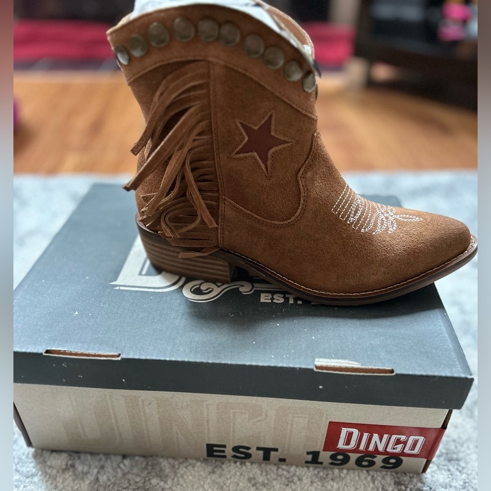 Dingo Whisky Brown leather Lone Star Fringe Boots